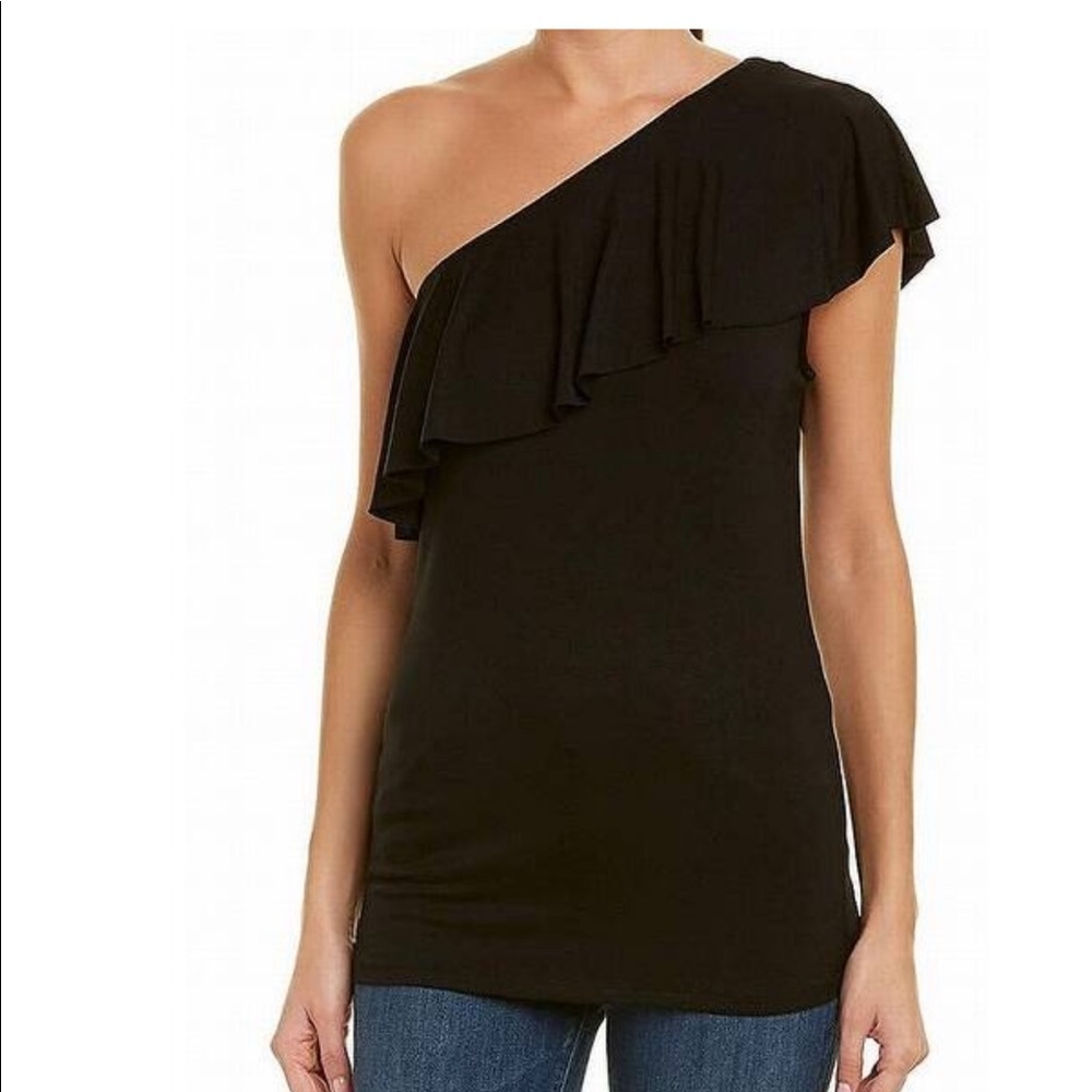 Bluefly TART Size S Black Fitted One Shoulder Top